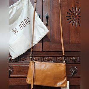 Darcy Leather Hide Tan HOBO Crossbody/Clutch Bag w/Cloth Hobo Bag and Included